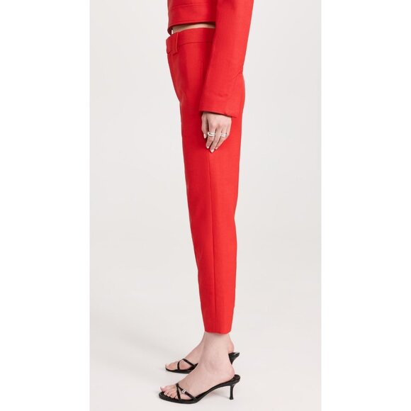 A.L.C. Foster Pants Red Straight Leg Cropped Trousers High Rise SZ 14 NEW $495 - Picture 7 of 10